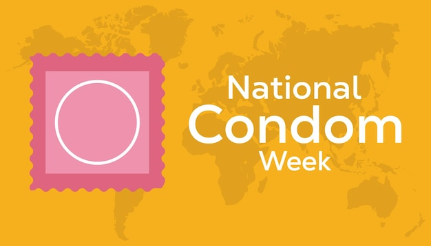 Vector vector illustration on the theme of national condom week observed each year during february