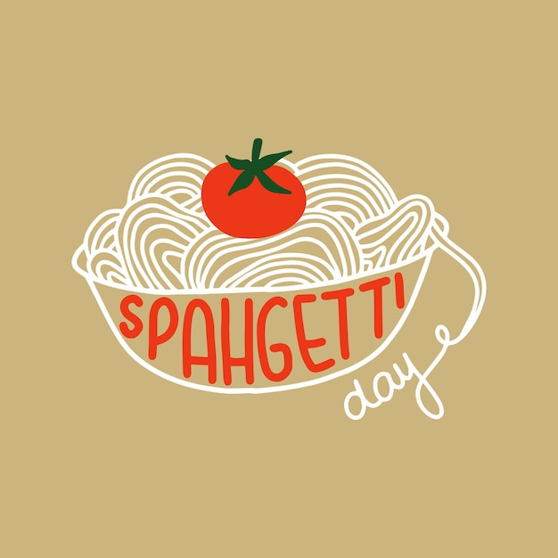 Vector vector illustration on the theme of national spaghetti day on january 4