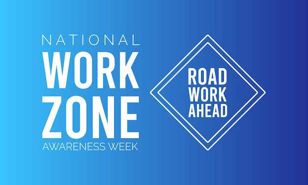 4월의 National Work Zone Awareness Week를 주제로 한 벡터 일러스트레이션