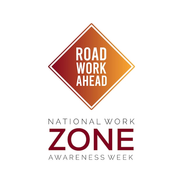 4월의 National Work Zone Awareness Week를 주제로 한 벡터 일러스트레이션