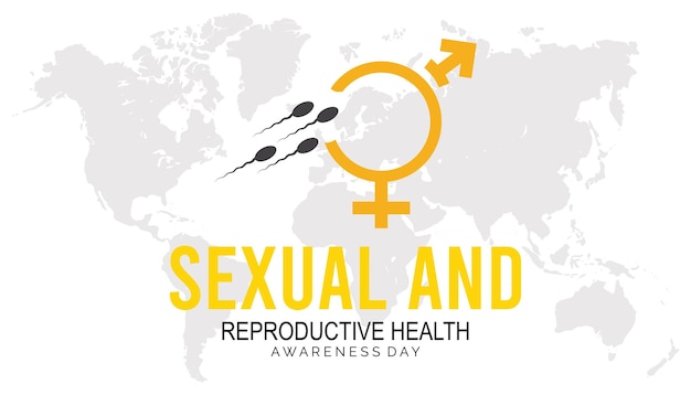 Illustrazione vettoriale sul tema della consapevolezza sulla salute sessuale e riproduttiva in febbraio