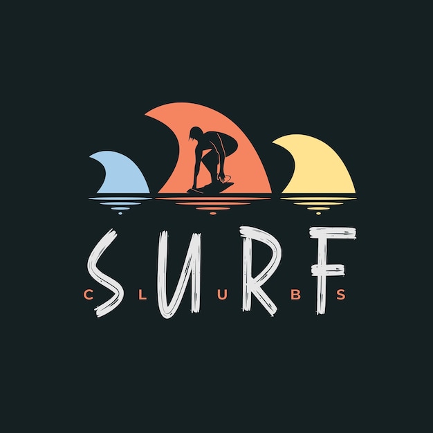 Vector illustration on the theme of surf clubs.