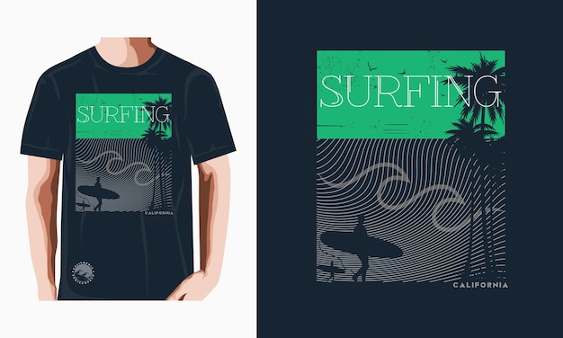 Vector illustration on the theme of surf in los angeles