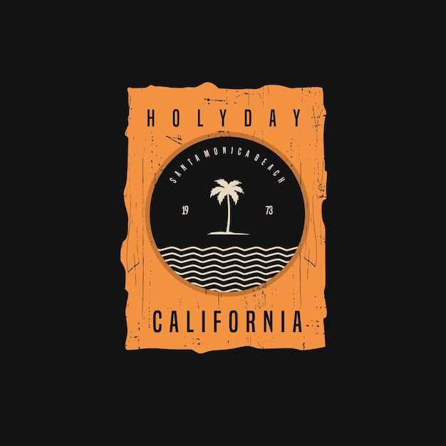 Vector illustration on the theme of surfing and surf in california