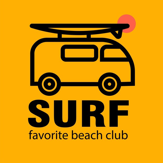Vettore illustrazione vettoriale sul tema del surf e del surf sport tipografia maglietta grafica stampa