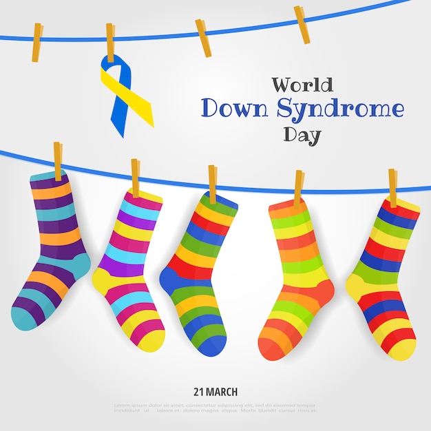 Векторная Иллюстрация на тему Всемирного дня синдрома Дауна