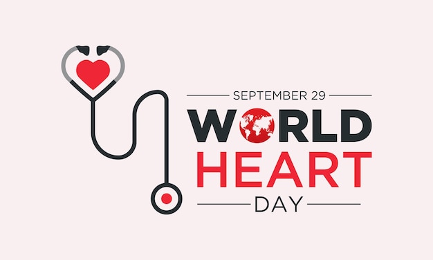 Vector vector illustration on the theme of world heart day observed on september 29