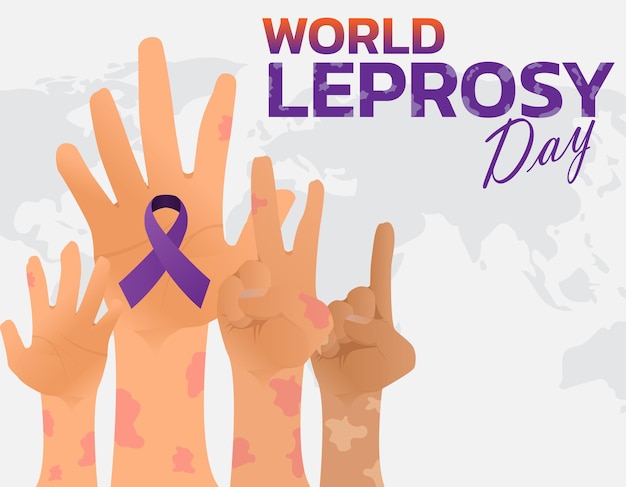 Vector illustration on the theme of world leprosy day in january