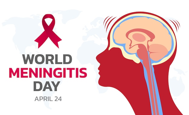 Векторная иллюстрация на тему Всемирного дня менингита, отмечаемого 24 апреля каждого года