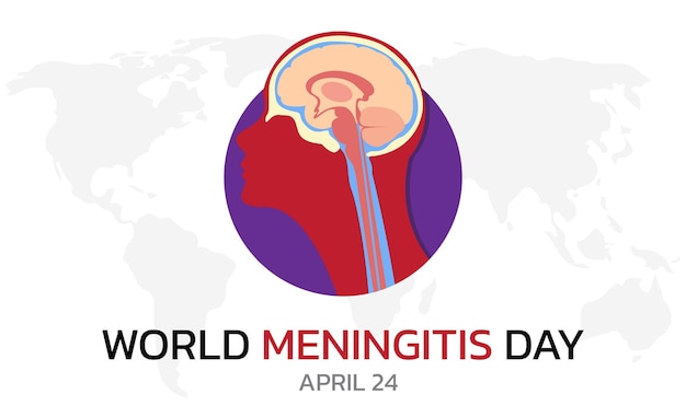 Illustrazione vettoriale sul tema della giornata mondiale della meningite celebrata il 24 aprile di ogni anno