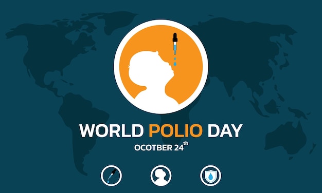 Illustrazione vettoriale sul tema della giornata mondiale della polio il 24 ottobre