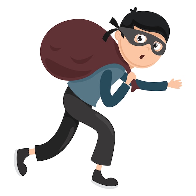 Vector Illustration Of Thief