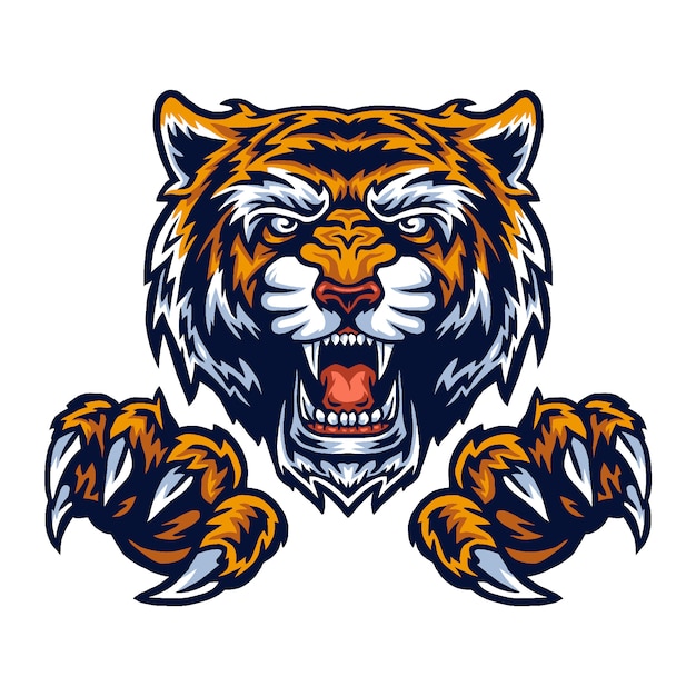 Vector illustration of tiger and claws