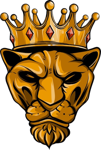 vector illustration of a tiger in a crown