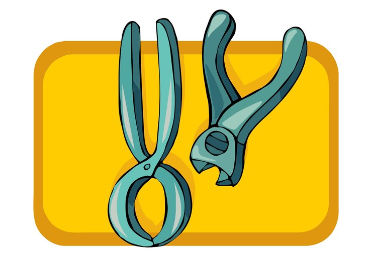 Vector vector illustration of a tool construction pliers wrench tool in cartoon style