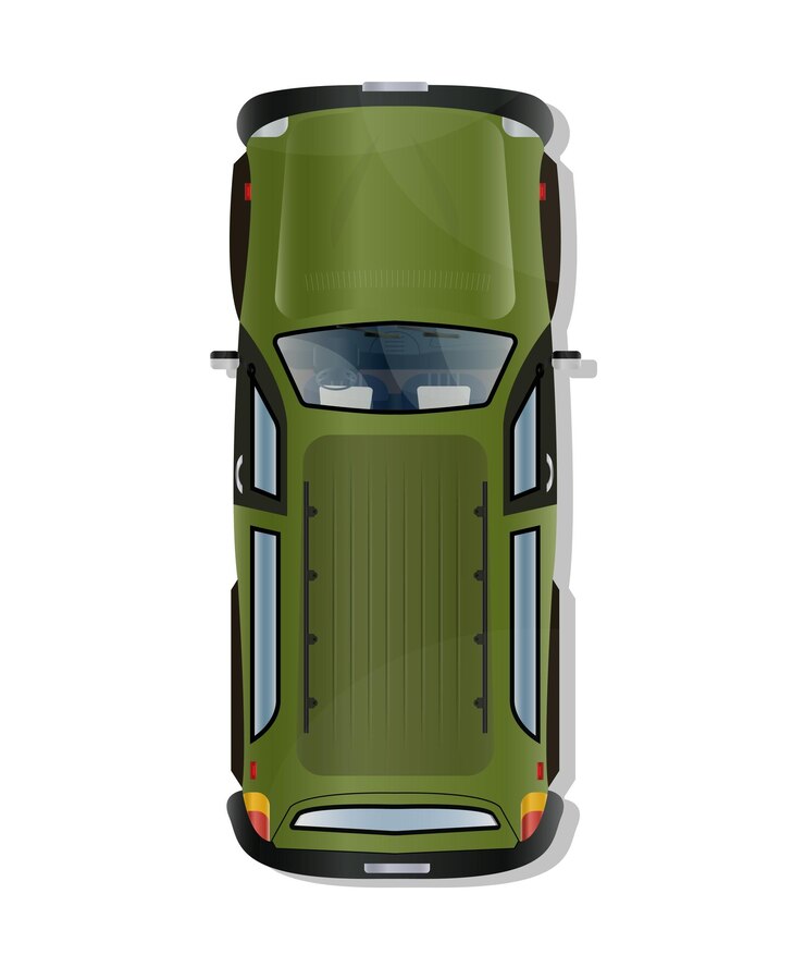 Vector vector illustration top view of realistic transport on a white background