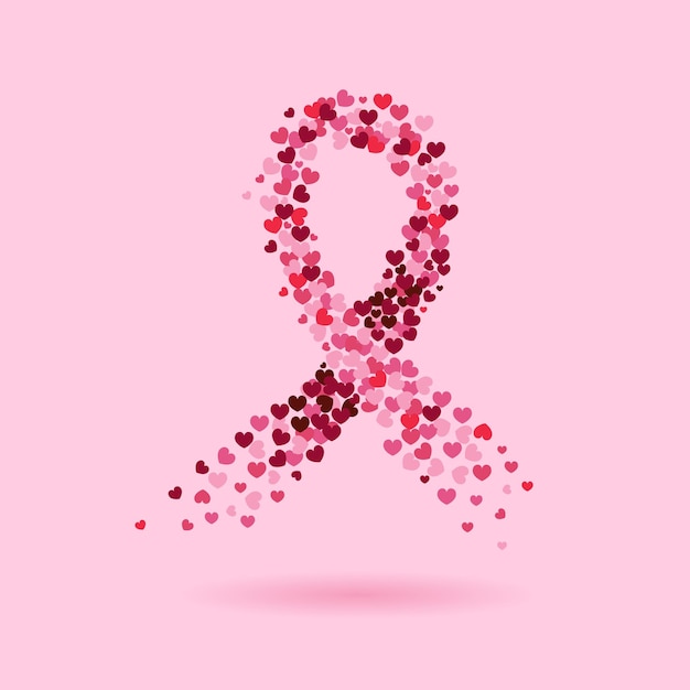 vector illustration on the topic of fighting breast cancer