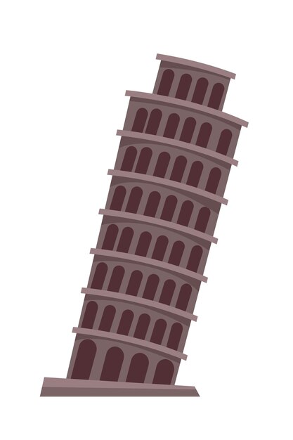 Vector vector illustration of the tower of pisa italy