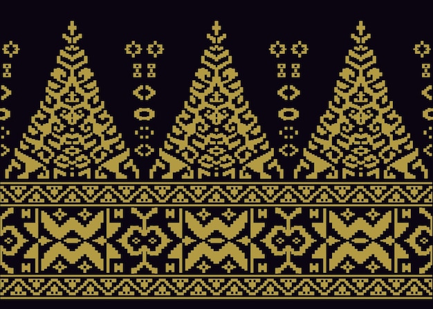 Vector vector illustration of traditional batik pattern suitable for batik motif malay songket cloth moti