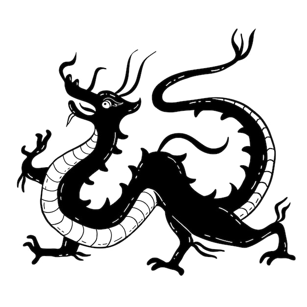 Vector vector illustration of traditional chinese dragon