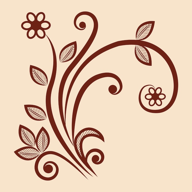 векторная иллюстрация традиционного индийского дизайна цветочного орнамента хной менди