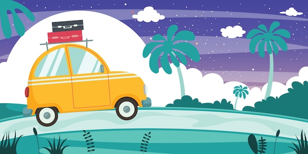 Vector vector illustration of travelling