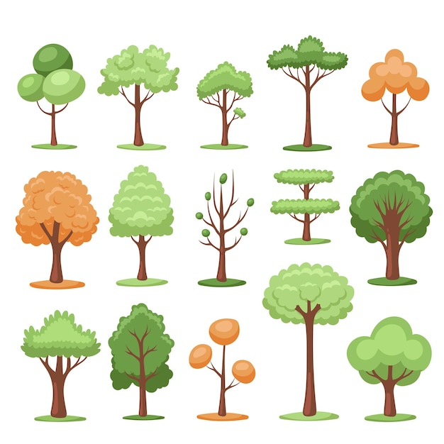 Vector vector illustration of trees scandinavian style trees