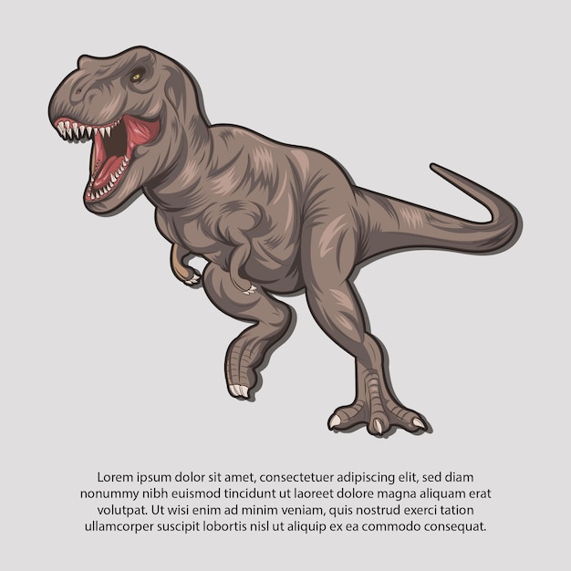 Illustrazione vettoriale di un dinosauro di tipo trex