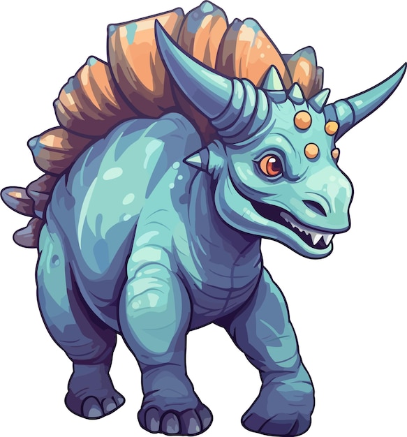 vector illustration triceratops sticker