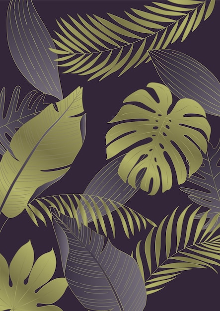 Vector illustration of tropical plants