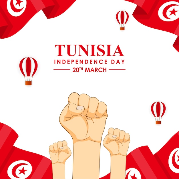 Vettore illustrazione vettoriale del modello di feed dei social media per la giornata dell'indipendenza della tunisia