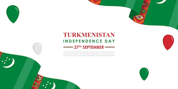 Vector illustration of Turkmenistan Independence Day social media feed template