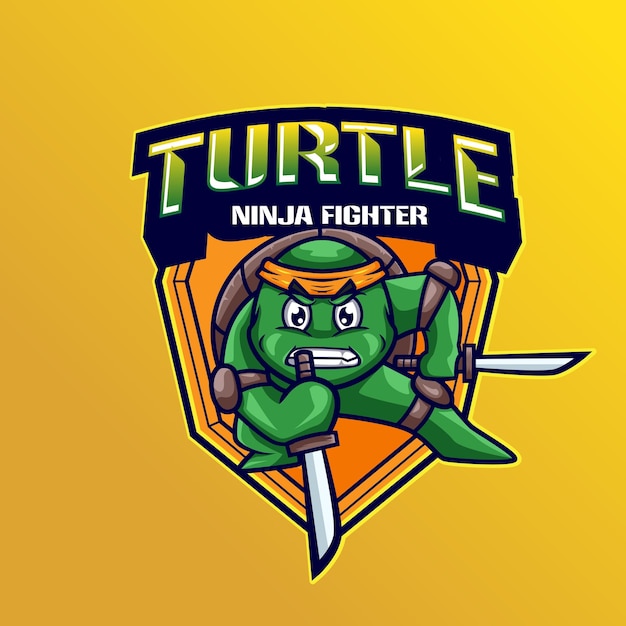 Vector illustration of turtle mascot logo