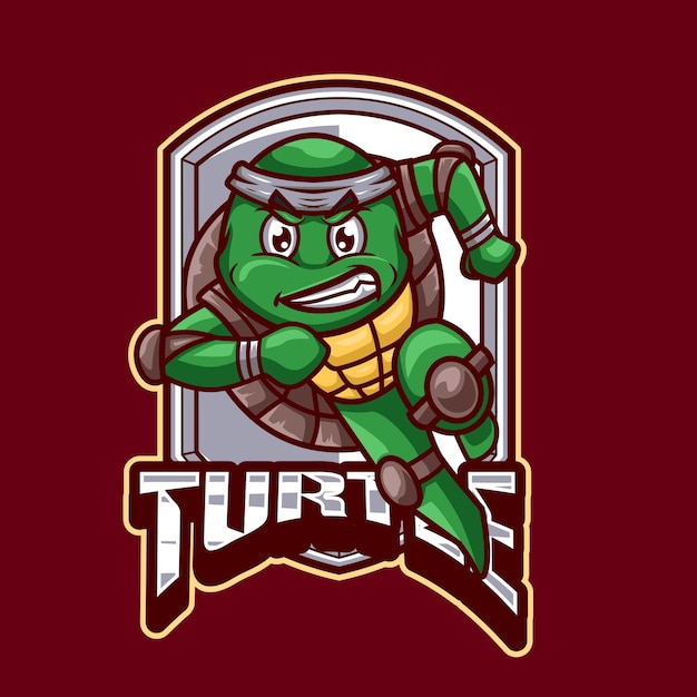 Illustrazione vettoriale del logo della mascotte della tartaruga