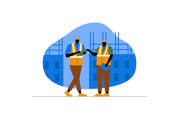 Vector vector illustration of two construction worker