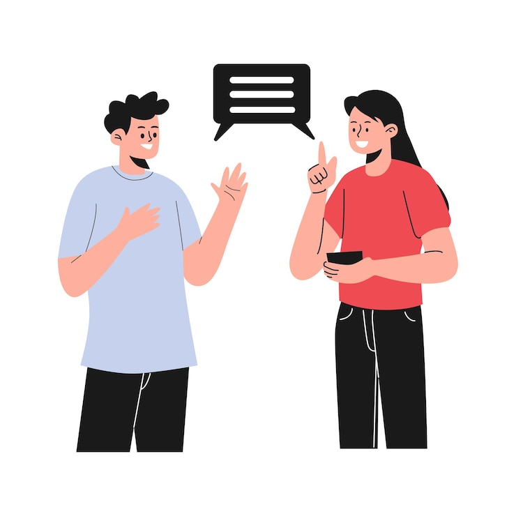 Vector 두 사람이 대화하는  ⁇ 터 그림