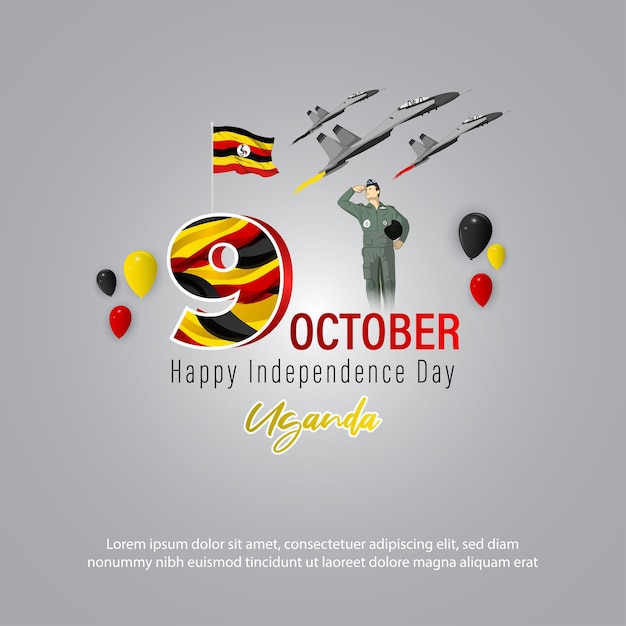 Vector illustration of Uganda Independence Day banner