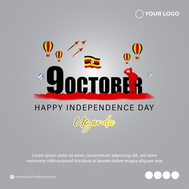 Vector illustration of Uganda Independence Day banner