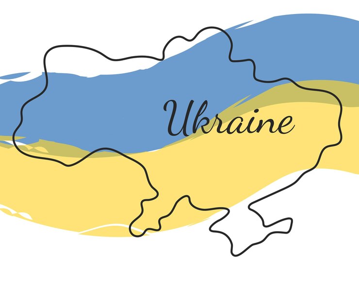 Векторная иллюстрация Карта Украины простой символ контура