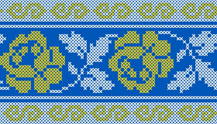 Вектор векторная иллюстрация украинского орнамента в этническом цветочном стиле идентичности вышиванка вышивка
