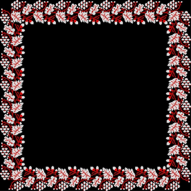 참나무와 포도 잎 도토리를 사용한 민족 꽃무늬의 우크라이나 장식에 대한 벡터 그림
