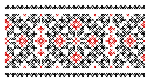 Vector illustration of ukrainian ornament in ethnic style identity vyshyvanka embroidery