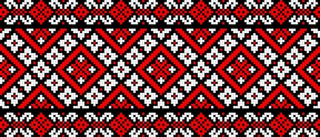 Vector illustration of Ukrainian ornament in ethnic style identity vyshyvanka embroidery