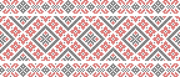 Vector illustration of Ukrainian ornament in ethnic style identity vyshyvanka embroidery