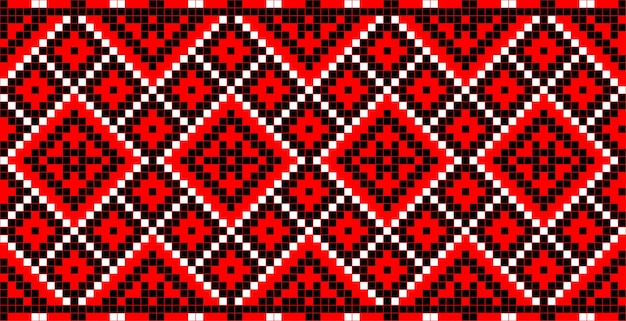 Vector illustration of ukrainian ornament in ethnic style identity vyshyvanka embroidery