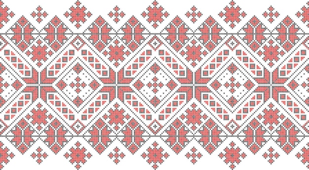 Vector illustration of Ukrainian ornament in ethnic style identity vyshyvanka embroidery