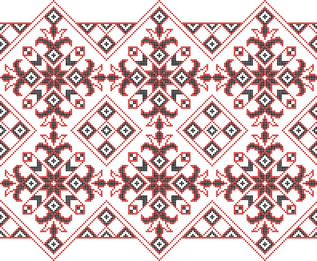 Vector vector illustration of ukrainian ornament in ethnic style identity vyshyvanka embroidery