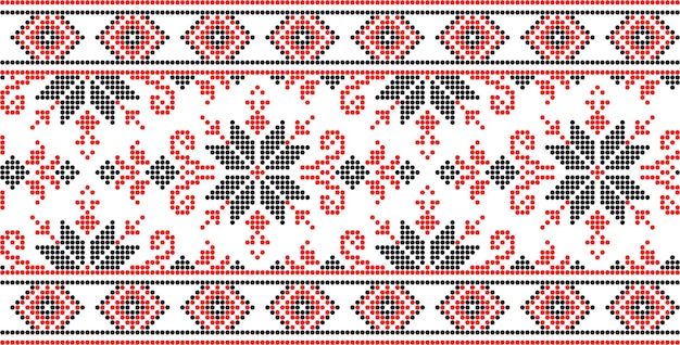 Vector illustration of Ukrainian ornament in ethnic style identity vyshyvanka embroidery