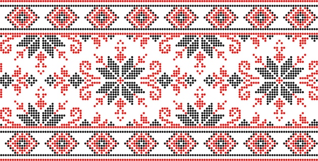 Vector illustration of Ukrainian ornament in ethnic style identity vyshyvanka embroidery