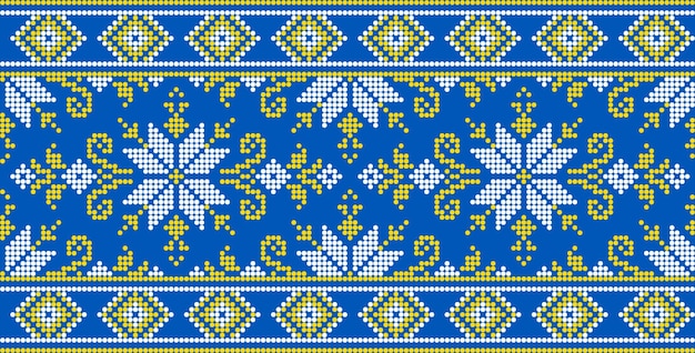Vector illustration of ukrainian ornament in ethnic style identity vyshyvanka embroidery